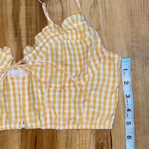 Out From Under yellow gingham corset top size M - Picture 10 of 10